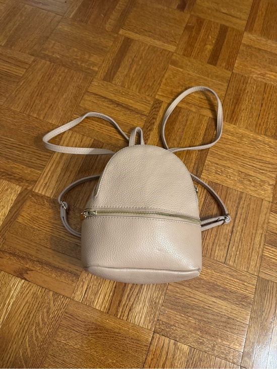 beige leather mini backpack Faye Backpack Calfskin BrandCo Paris resistant (wipe clean) and 100% vegan leather Bird in Bag Stylish